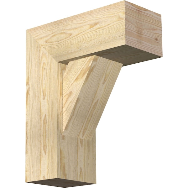 Ekena Millwork Traditional Block Rough Sawn Bracket w/ Offset Brace, Douglas Fir, 8"W x 18"D x 22"H BKT0806X18X22TRA05RDF - main
